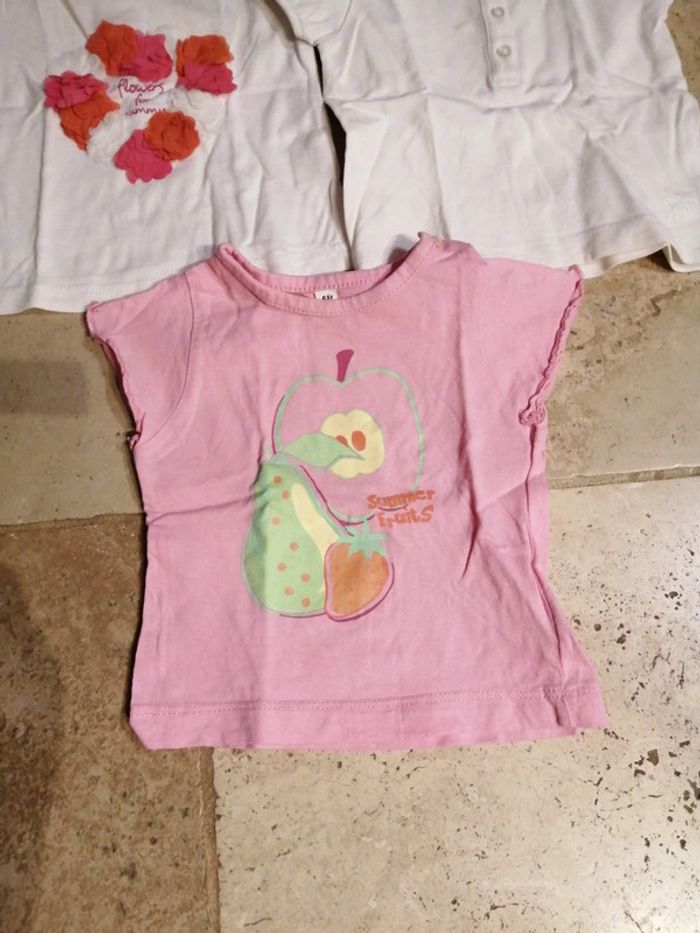 Lot de 3 t shirt manches courtes fille en 6 mois - photo numéro 4