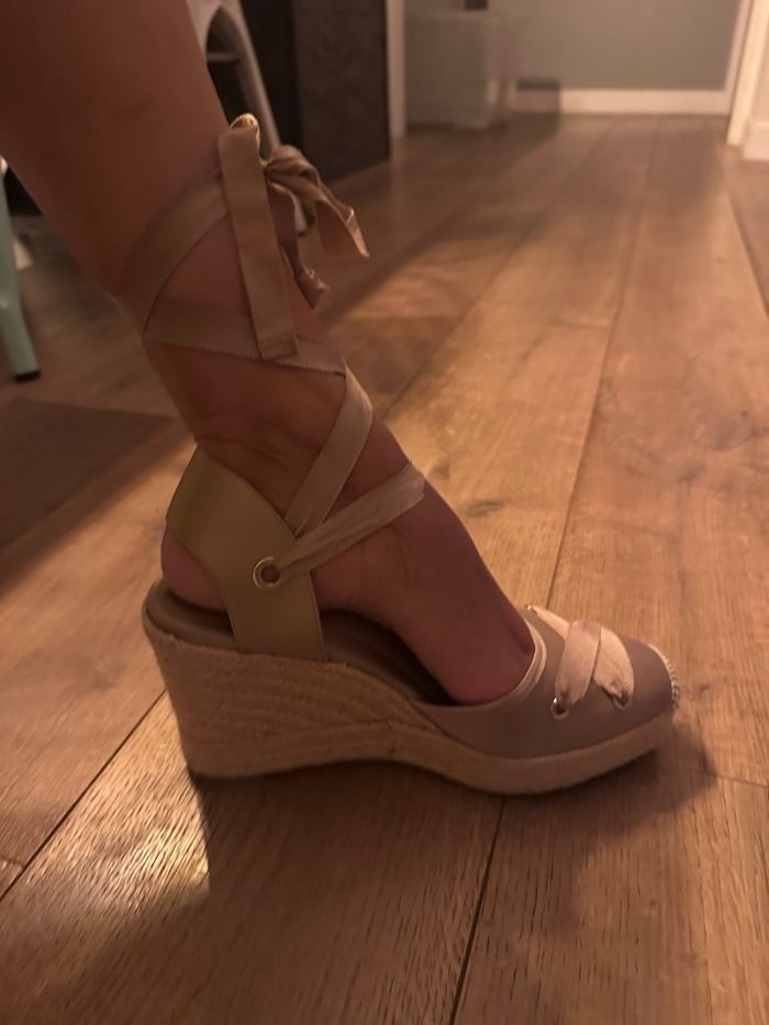 Espadrilles ballerines à talons ZARA beige taille 40 - photo numéro 2