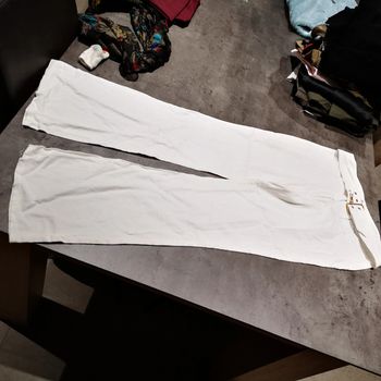 Pantalon type lin blanc