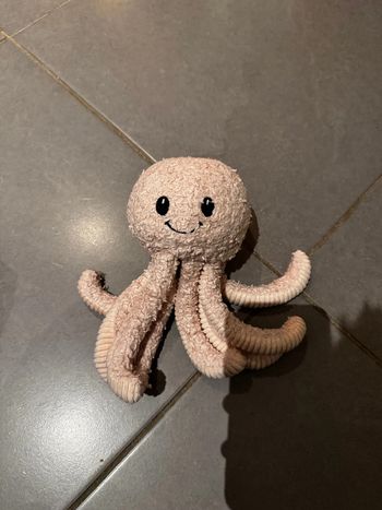 Peluche pieuvre - Organic collection  - Dimensions: 20 cm * 13 cm - Rose & noir