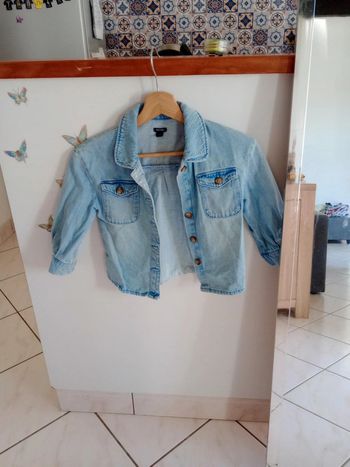 Blouse jean fille 5 ans bleu c78