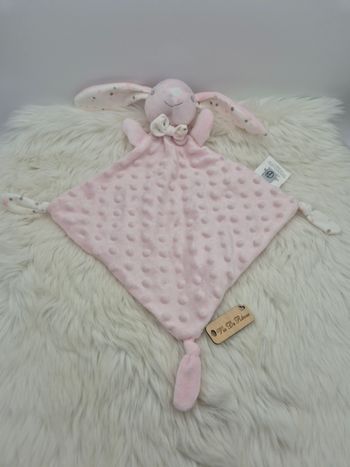 Doudou plat lapin minky rose à pois Nazareno Gabrielli