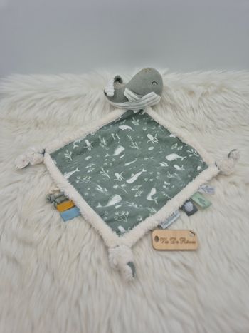 Doudou Plat Baleine vert Little Dutch océan