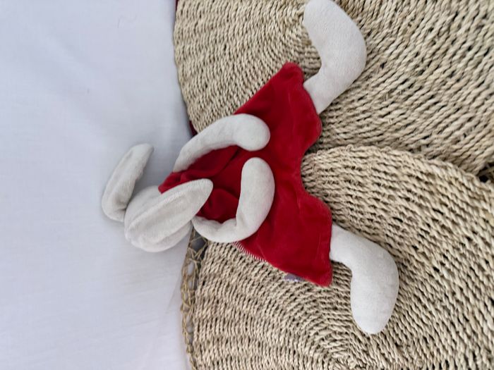 Doudou Lapin Coudemail Gris et rouge - photo numéro 2