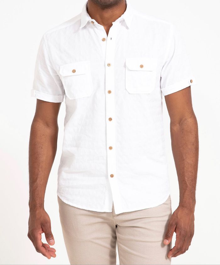 chemise manches courtes blanche armand thiery taille S