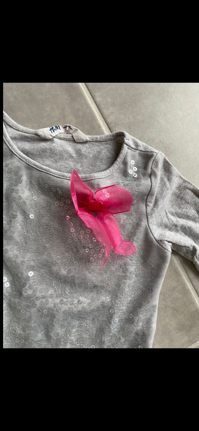 Tee shirt manches longues pailleté 4 ans - photo numéro 4