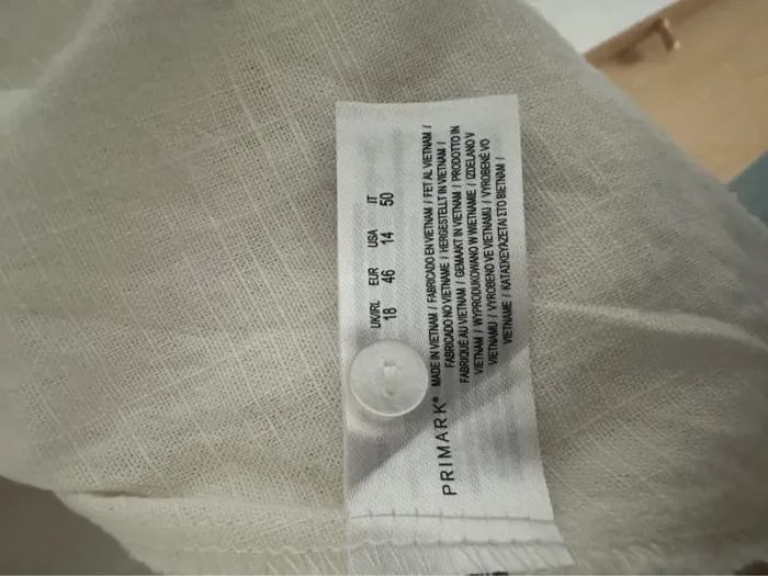 Robe chemise blanche en lin Neuve Primark Taille 46 - photo numéro 4