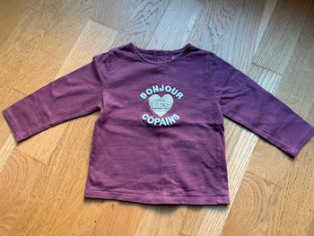 T-shirt haut manches longues « Bonjour les copains » bébé fille Kiabi