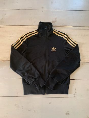 Track jacket veste survêtement Adidas vintage noir doré taille XS