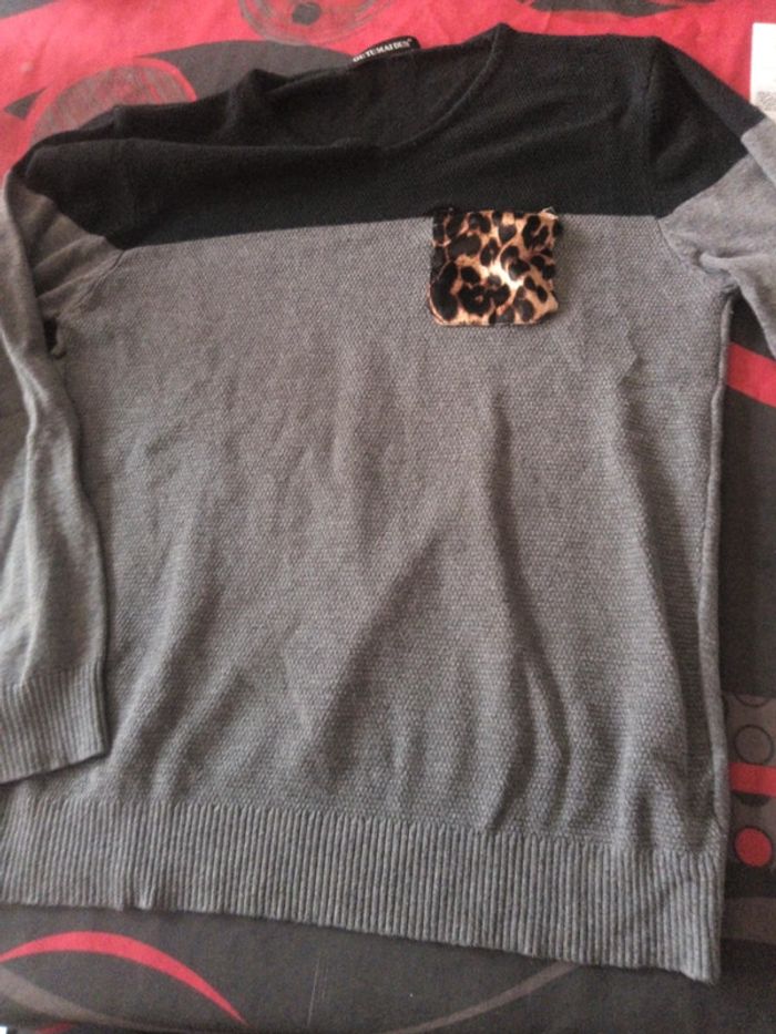 Pull avec pochette panthère