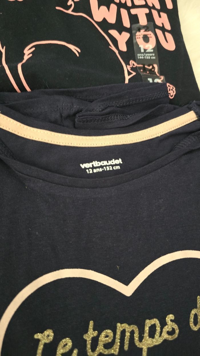 Neufs(non portés)😍🤩🥰 lot Tee-shirts mc 12 ans fille😍🤩🥰 - photo numéro 4