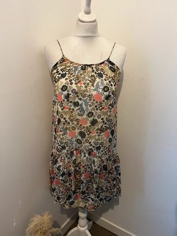 Robe à bretelles écrue à fleurs Ikks S