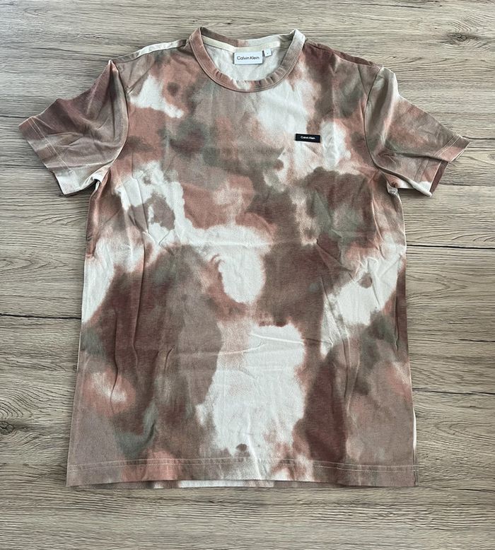 T-shirt Calvin klein Marron et Beige Taille S - photo numéro 2