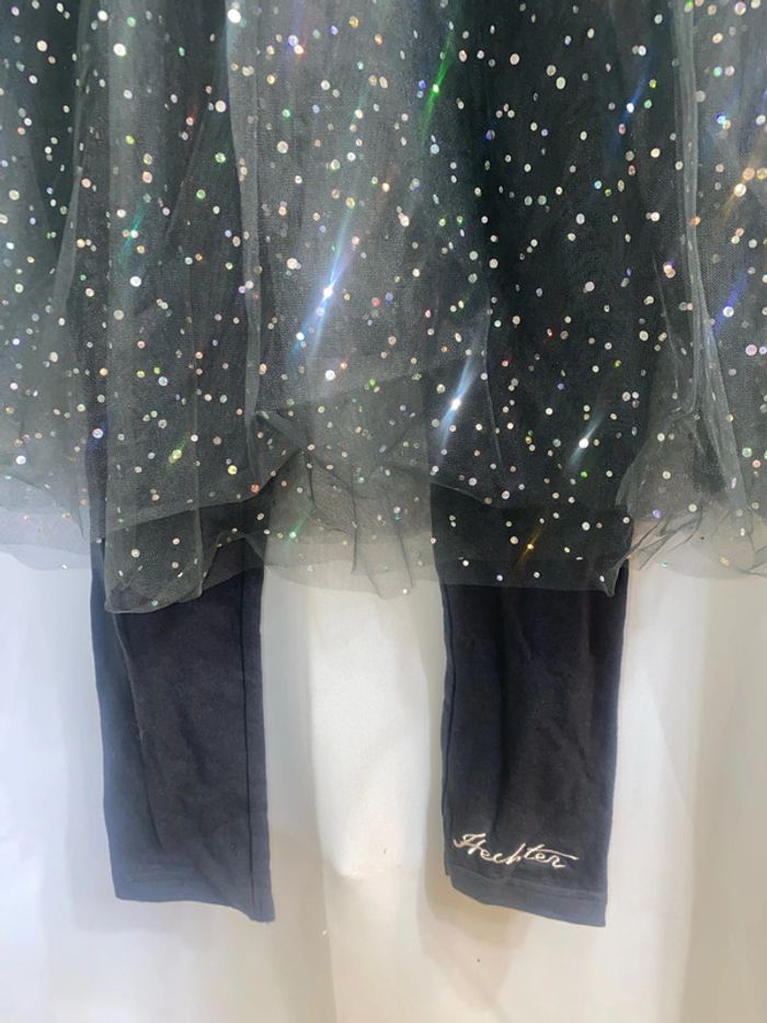 Legging gris avec jupe en tulle brillante intégrée Daniel Hecter taille 11-12 ans neuve - n13m - photo numéro 2