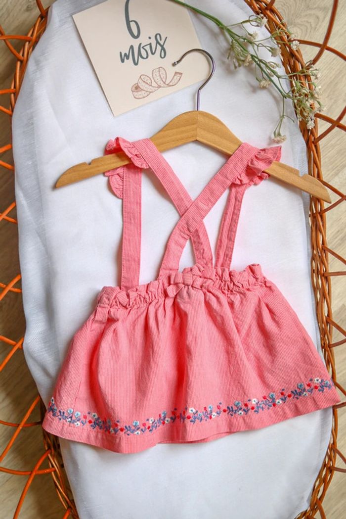 Jupe à bretelles fines rayures rose et blanc, Sergent Major, 6 mois - photo numéro 6