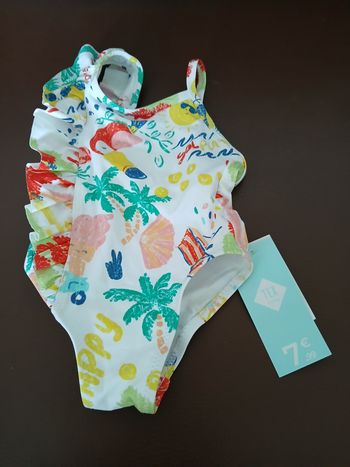 maillot de bain bebe fille une piece tex baby 60 cm 3 mois