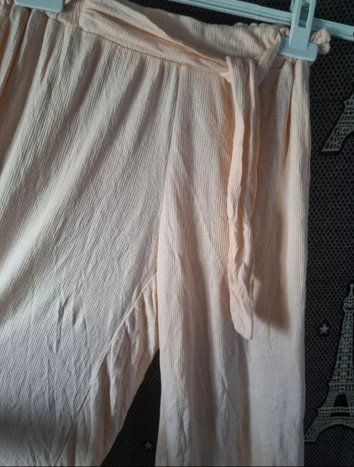 Pantalon léger rose pâle à jambes larges 12ans - photo numéro 2
