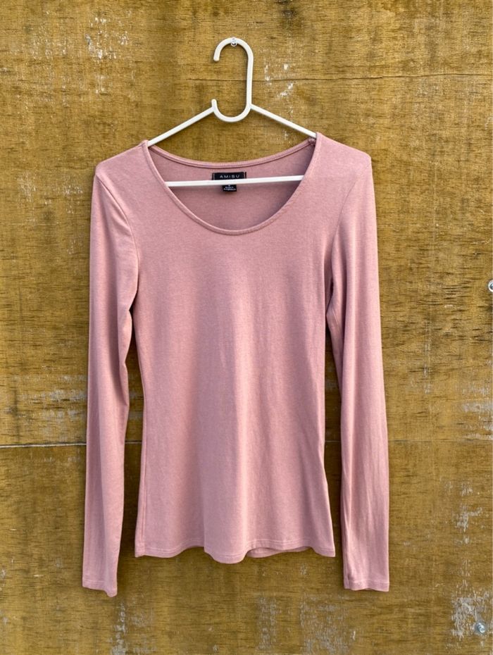 Top manches longues rose New Yorker