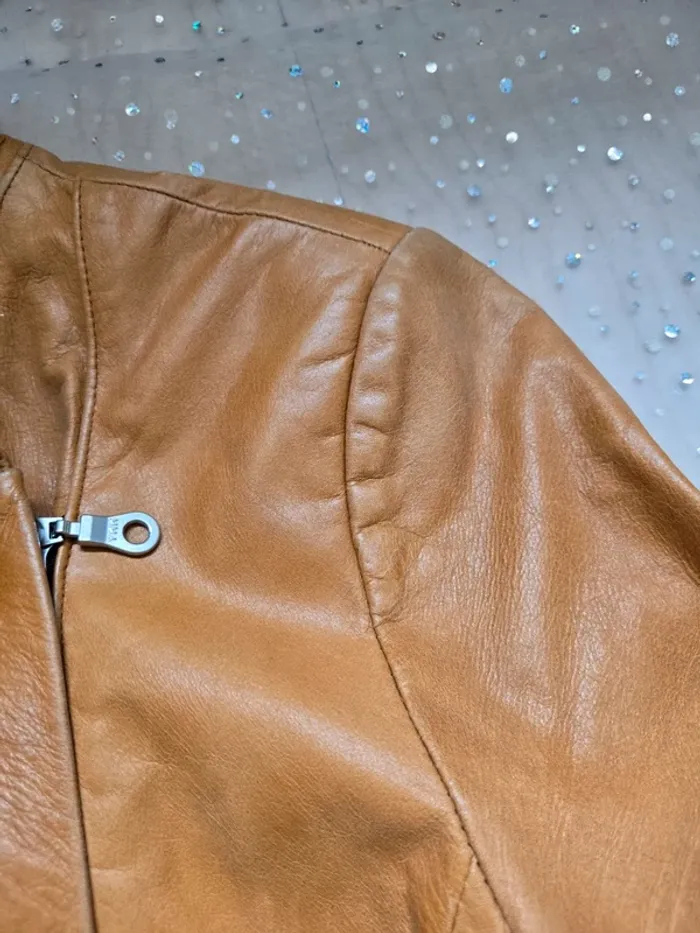 Veste en cuir de Vachette Camel taille 2 fabriquée en France🇨🇵 - photo numéro 16