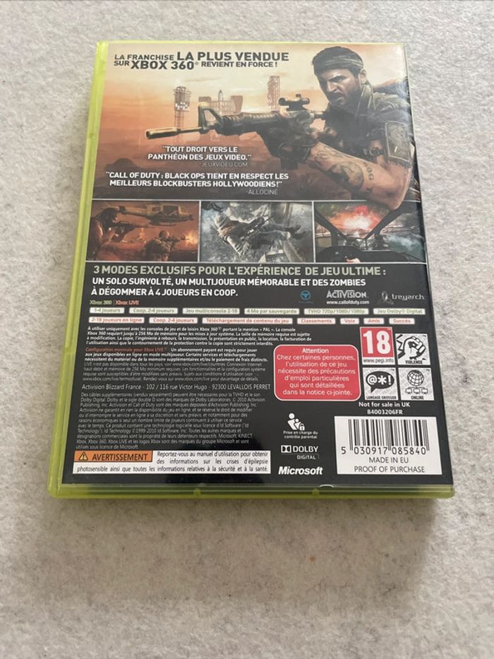 Call Of Duty Black Ops Jeu Microsoft Xbox 360 Complet FR - photo numéro 3
