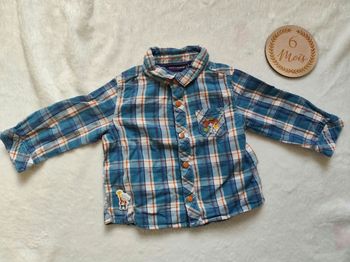 Chemise à carreaux, bleu, sergent major, 6 mois 👣