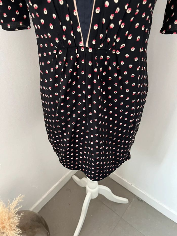 Robe noire à motifs Claudie Pierlot XS - photo numéro 2