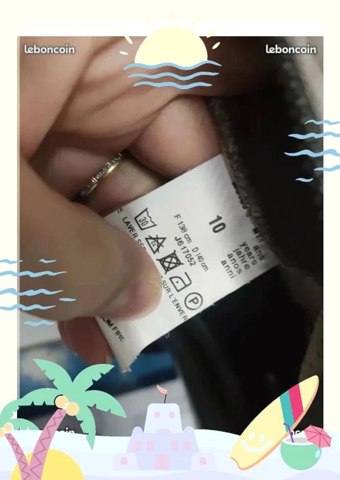 Blouson à capuche jean Bourget taille 10 ans - photo numéro 3