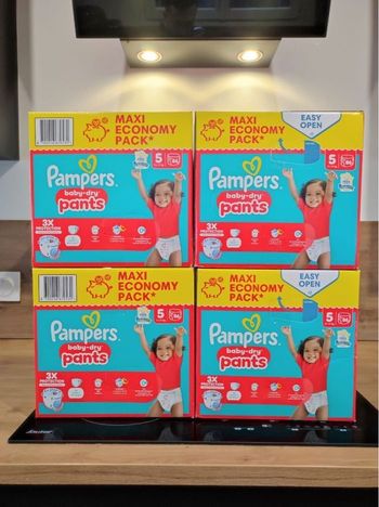 🔹 4 Packs Pampers Baby-Dry Pants Taille 5 Maxi Economy – 344 pants – Neufs scellés