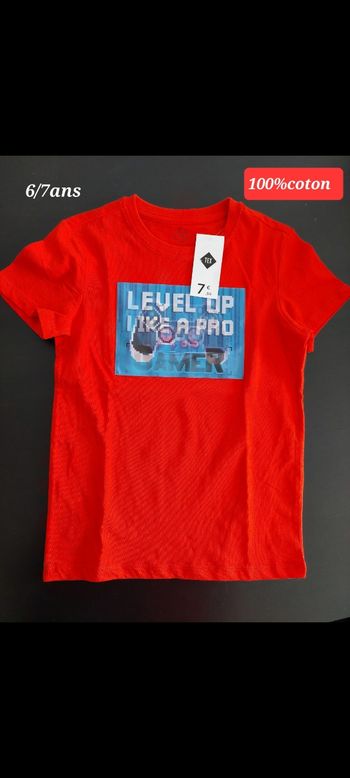 T-shirt rouge garçon 6/7ans