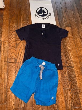 T-shirt en coron et short en lin petit bateau  36 mois