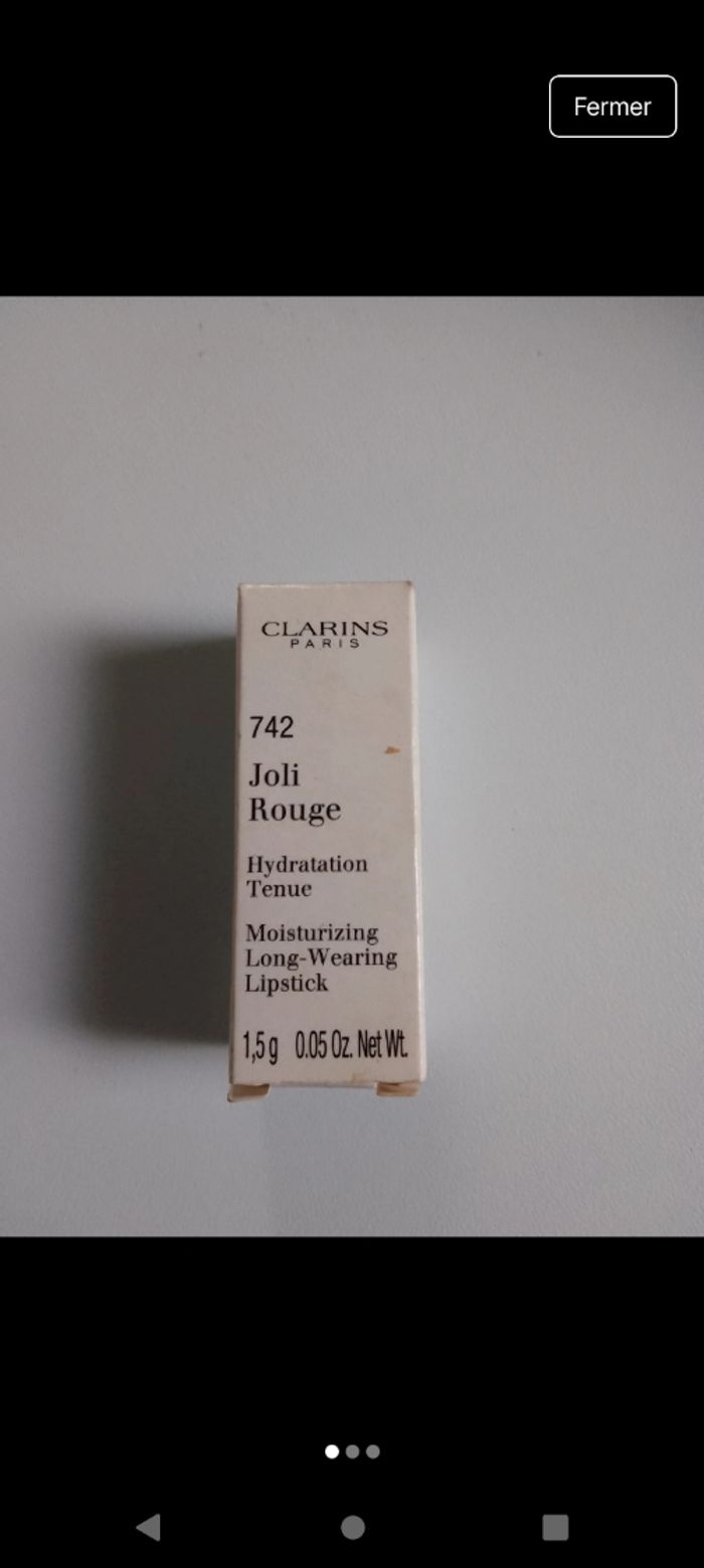 Mini rouge a lèvres joli rouge numéro 742 Clarins neuf - photo numéro 2