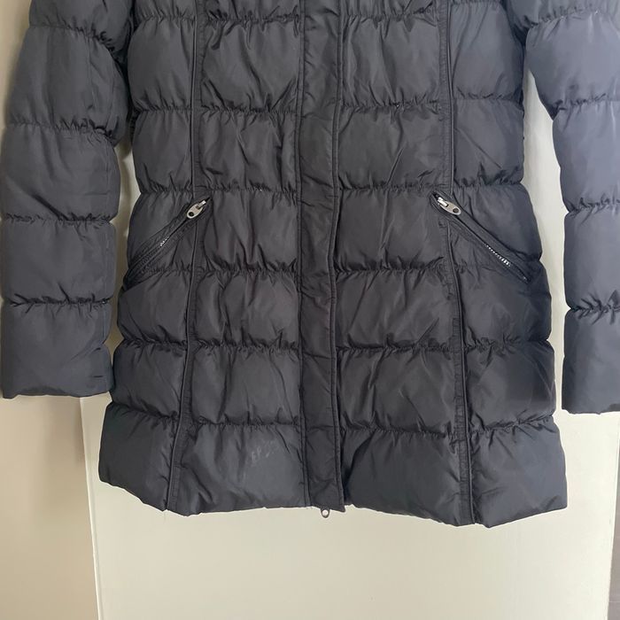 Doudoune noire femme M longue avec fourrure amovible duvet/plume, coupe cintrée, poches zippées V065 - photo numéro 4