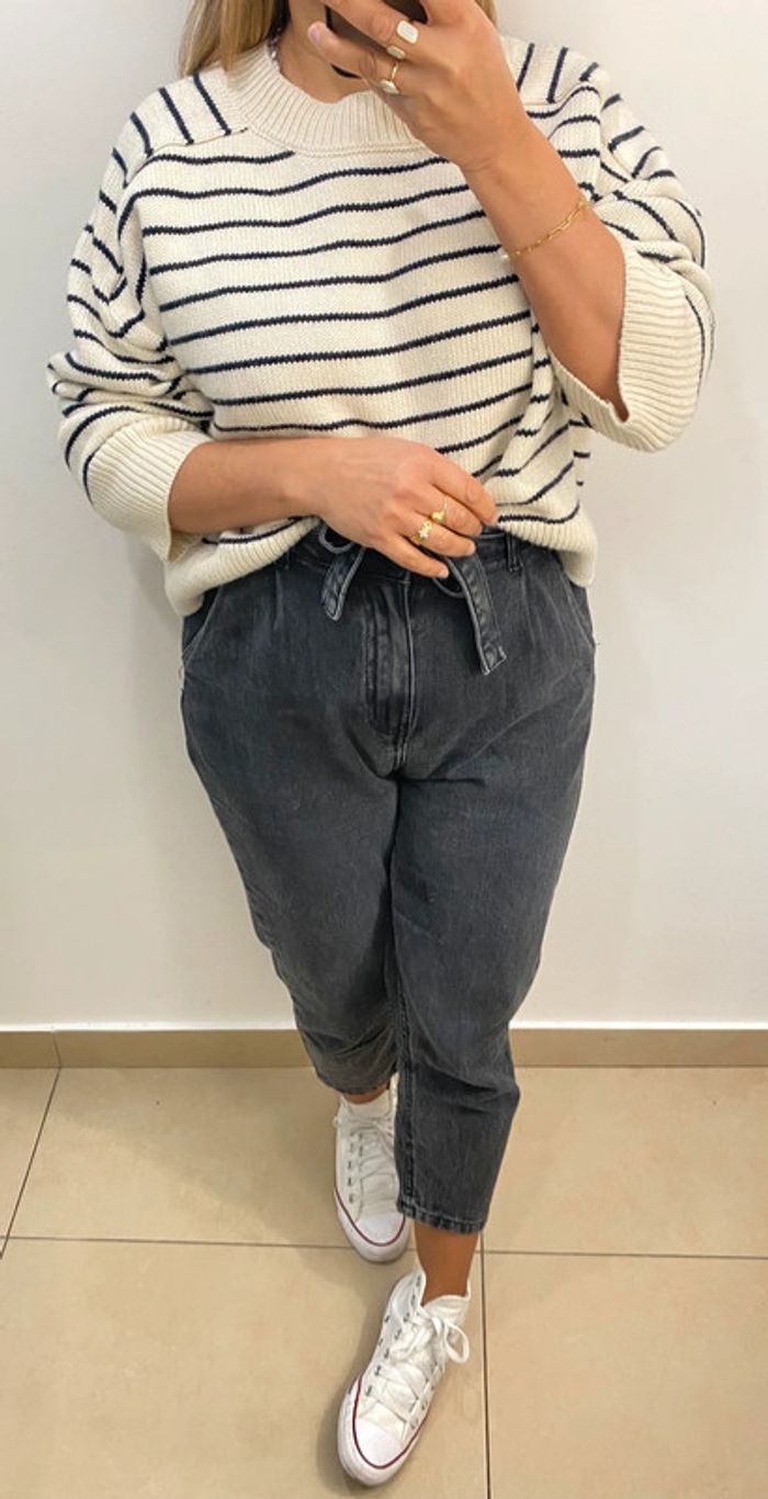 Superbe Pull Court Ample ZARA Rayé Taille M Et Plus - photo numéro 2