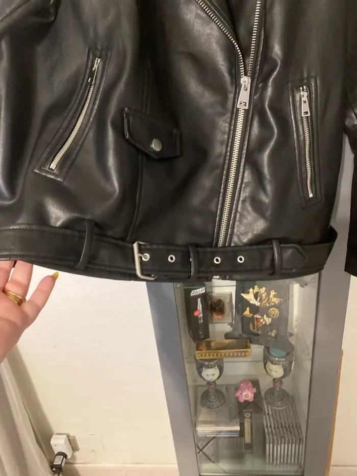 superbe veste en simili cuir perfecto CLOCKhouse 52 neuf - photo numéro 4