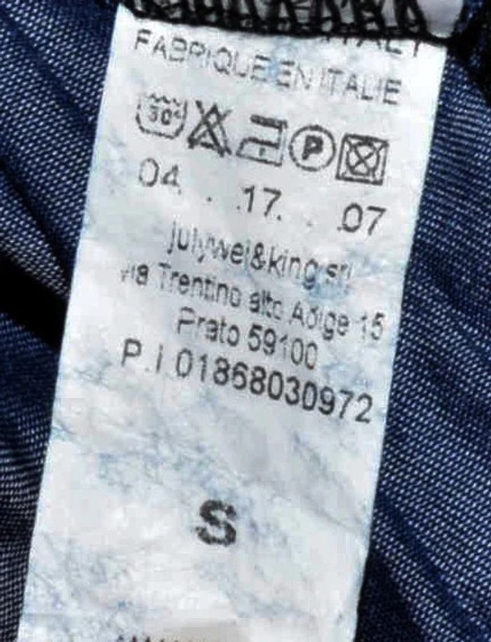 Longue robe bleue ceinturée manches 3/4 avec fente taille S - photo numéro 2