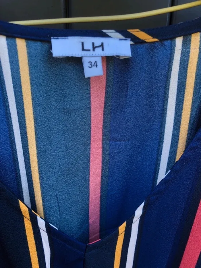 Robe longue rayée bleue marine - La Halle - Taille 34 - photo numéro 3