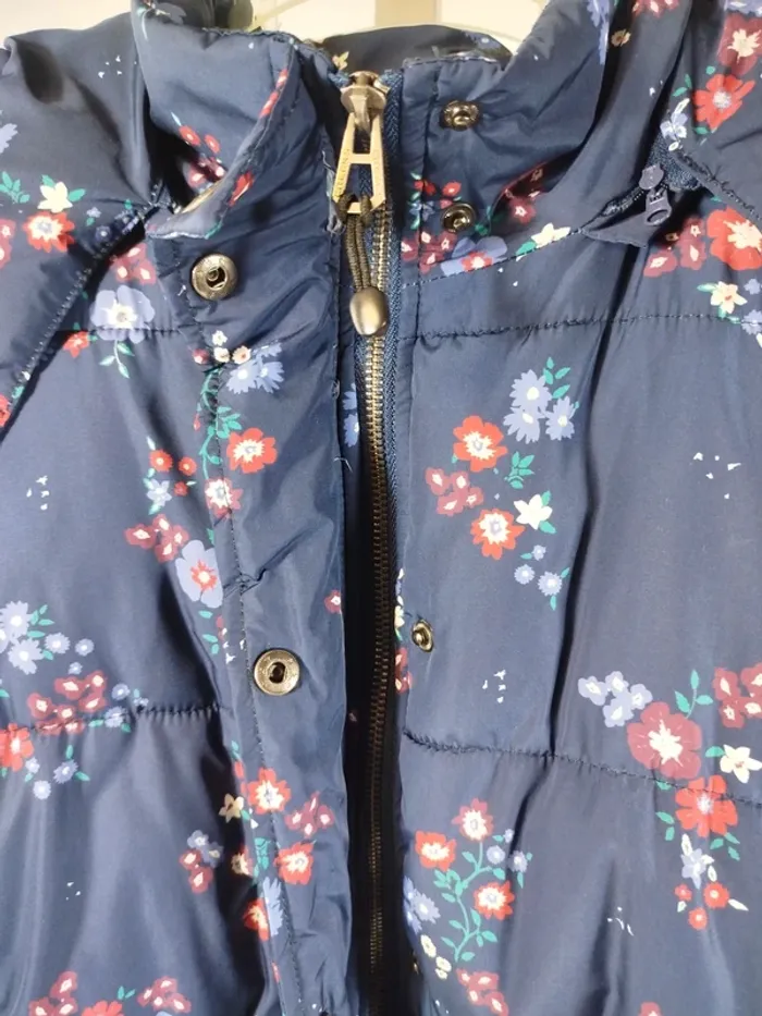 Doudoune creeks bleu marine à fleur T40 Taille L A833 - photo numéro 3