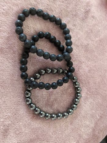 Lot de 3 bracelets en pierre naturelle