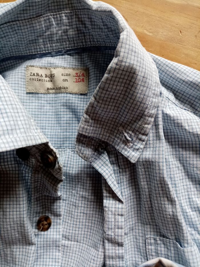 Lot 2 chemises blanc et bleu 36 mois - photo numéro 3