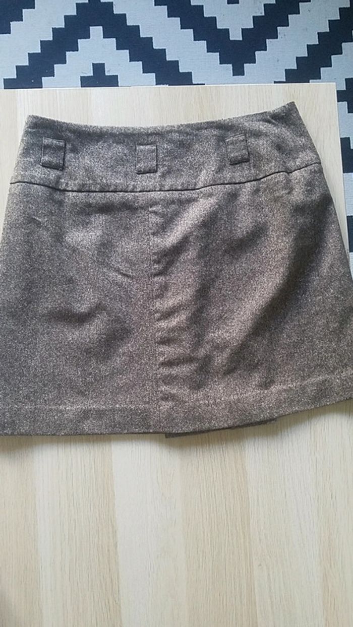Jupe marron camaïeu tweed - photo numéro 5