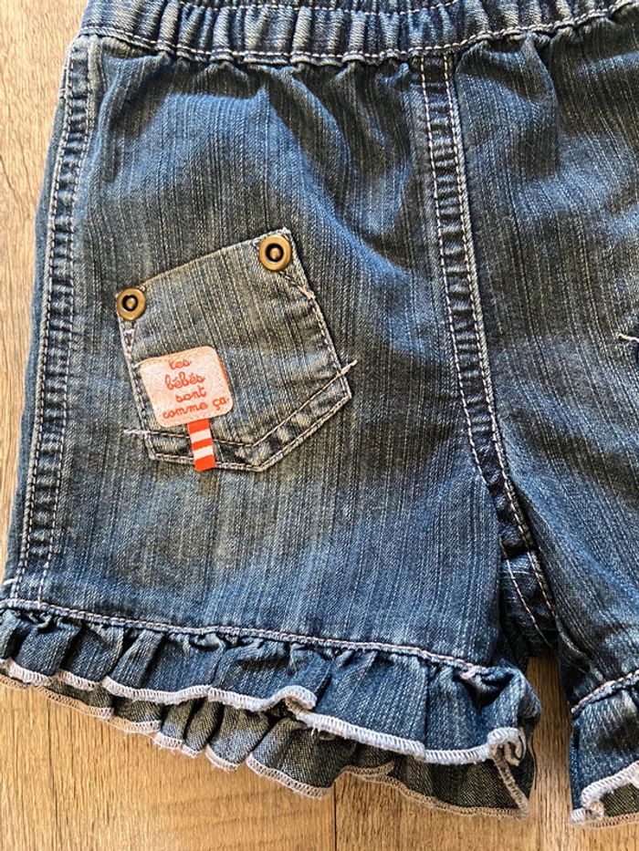 Short en jean absorba pour petite fille bb 3 mois - photo numéro 2