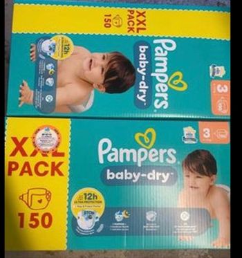 Lot de 2 paquets couches Pampers taille 3 bbdry  XXL