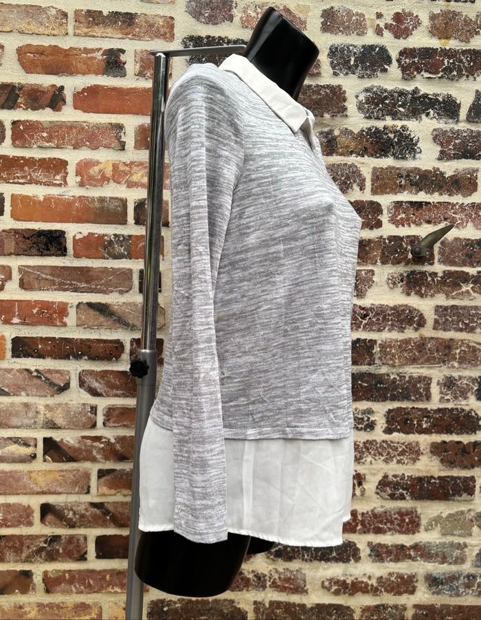 🤍 Pull 2-en-1 col chemise – Taille 38 – TEX 🤍 - photo numéro 2