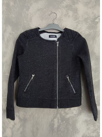 Veste noire et argentée 10 ans Kiabi