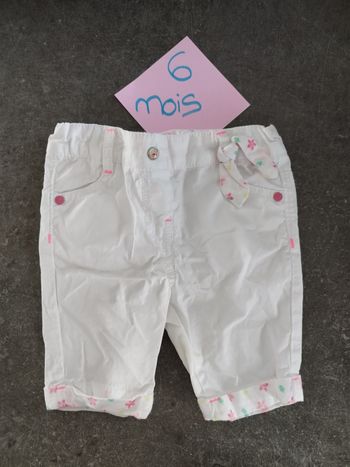 Bermuda blanc 6 mois