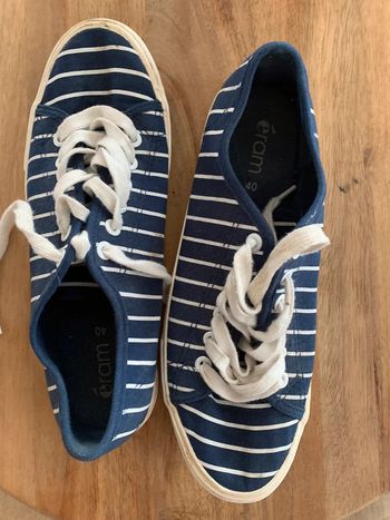 Baskets toile rayées pointure 39