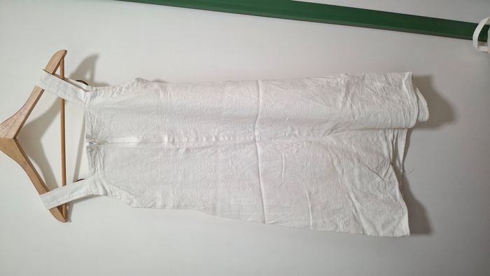 Robe florale en lin, avec cercles en bois décoratifs aux bretelles (Taille unique, voir mesures) - photo numéro 2