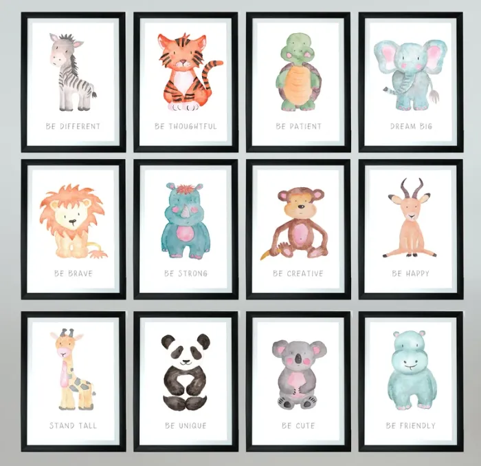 Affiches “Animaux Inspirants” pour chambre enfant - photo numéro 3