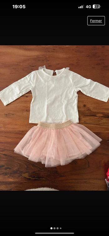 Ensemble tee shirt manche longue et jupe tutu