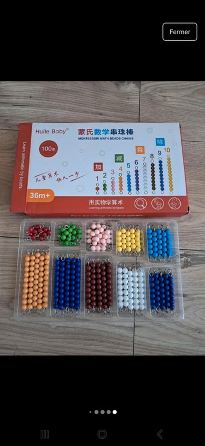 Gros lot de 100 escaliers de perles. Méthode dénombrement montessori. J'apprends à compter - photo numéro 6